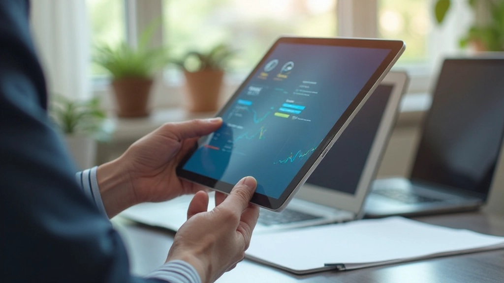 Tablet som visar digitala verktyg och teknikplattformar