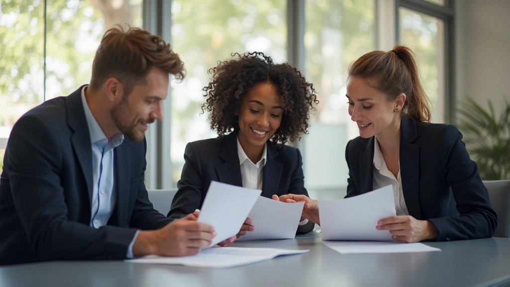 Diverse group of professionals collaborating in modern conference room setting